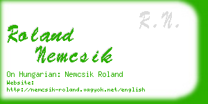 roland nemcsik business card